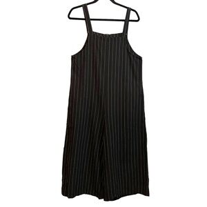 NWT I Joah Cropped Overall Striped Wide Leg Jumpsuit Women's Size Medium